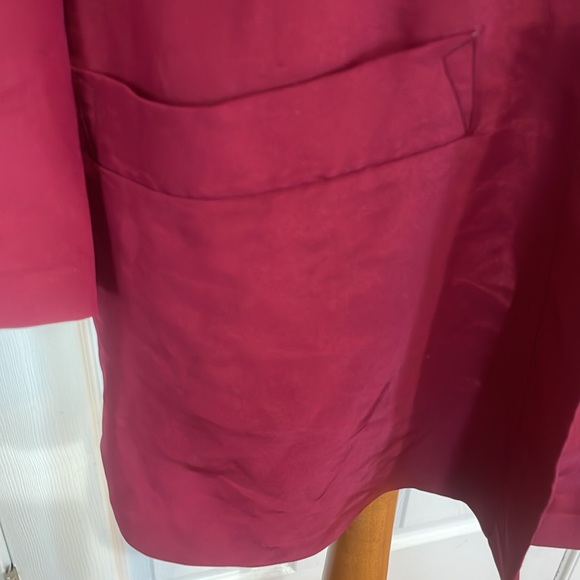 Vintage custom-made blazer silk jacket red oversized lightweight shoulder pads 8 - Picture 2 of 8